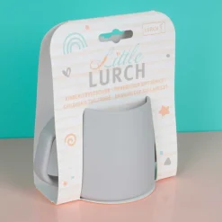 Vaso con asas para bebés de silicona platino, gris - Lurch