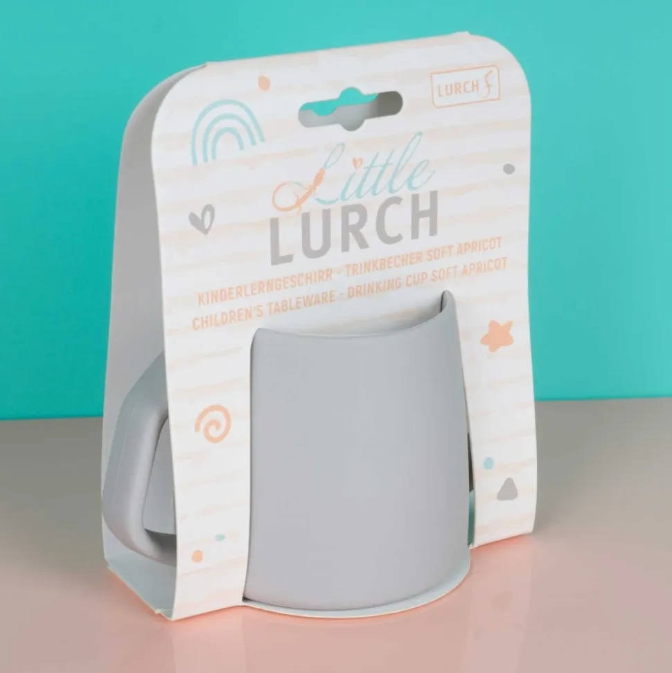 Vaso con asas para bebés de silicona platino, gris - Lurch