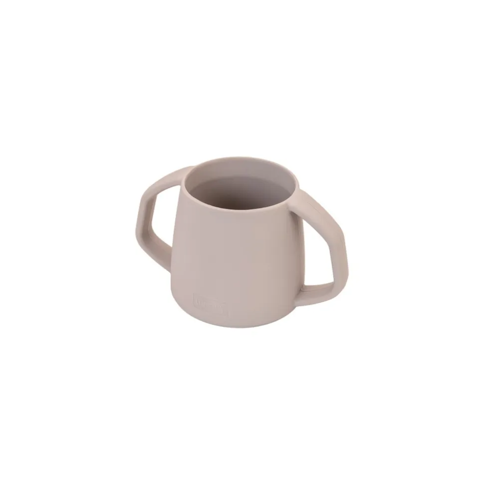 Vaso con asas para bebés de silicona platino, gris - Lurch