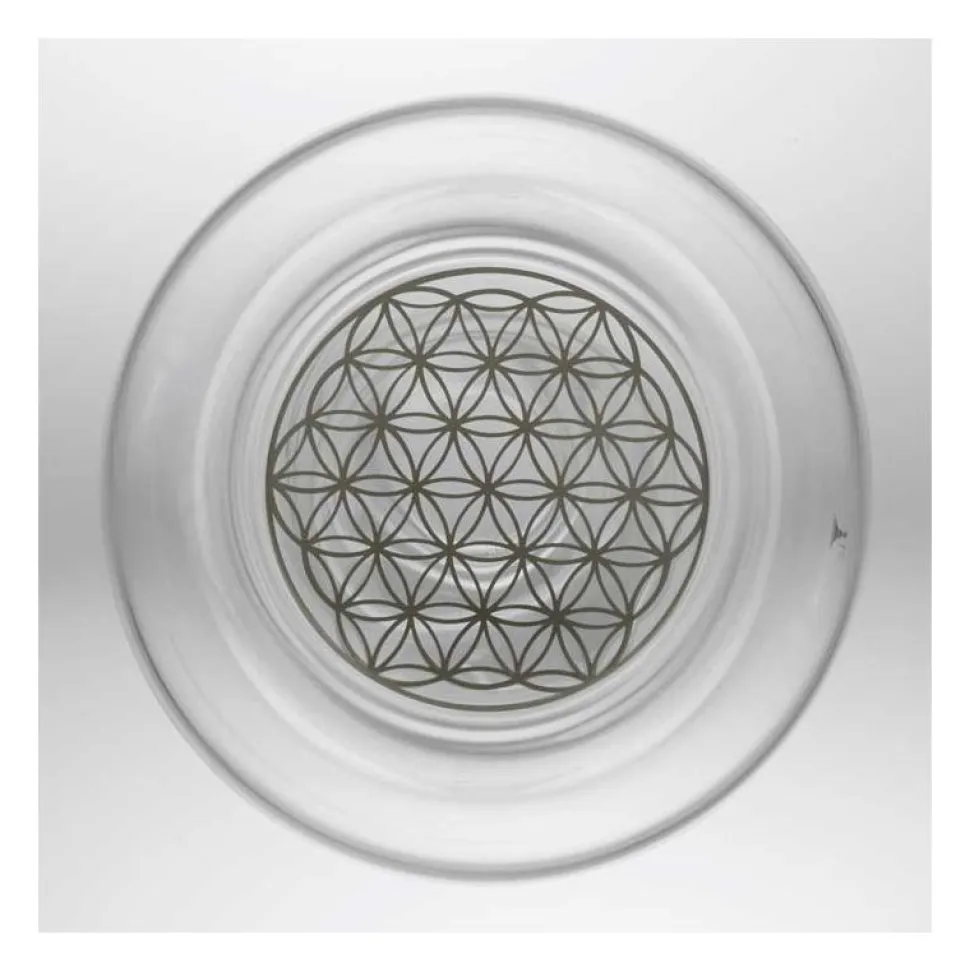 Vaso Jasmina con flor de la vida en platino - Nature's Design