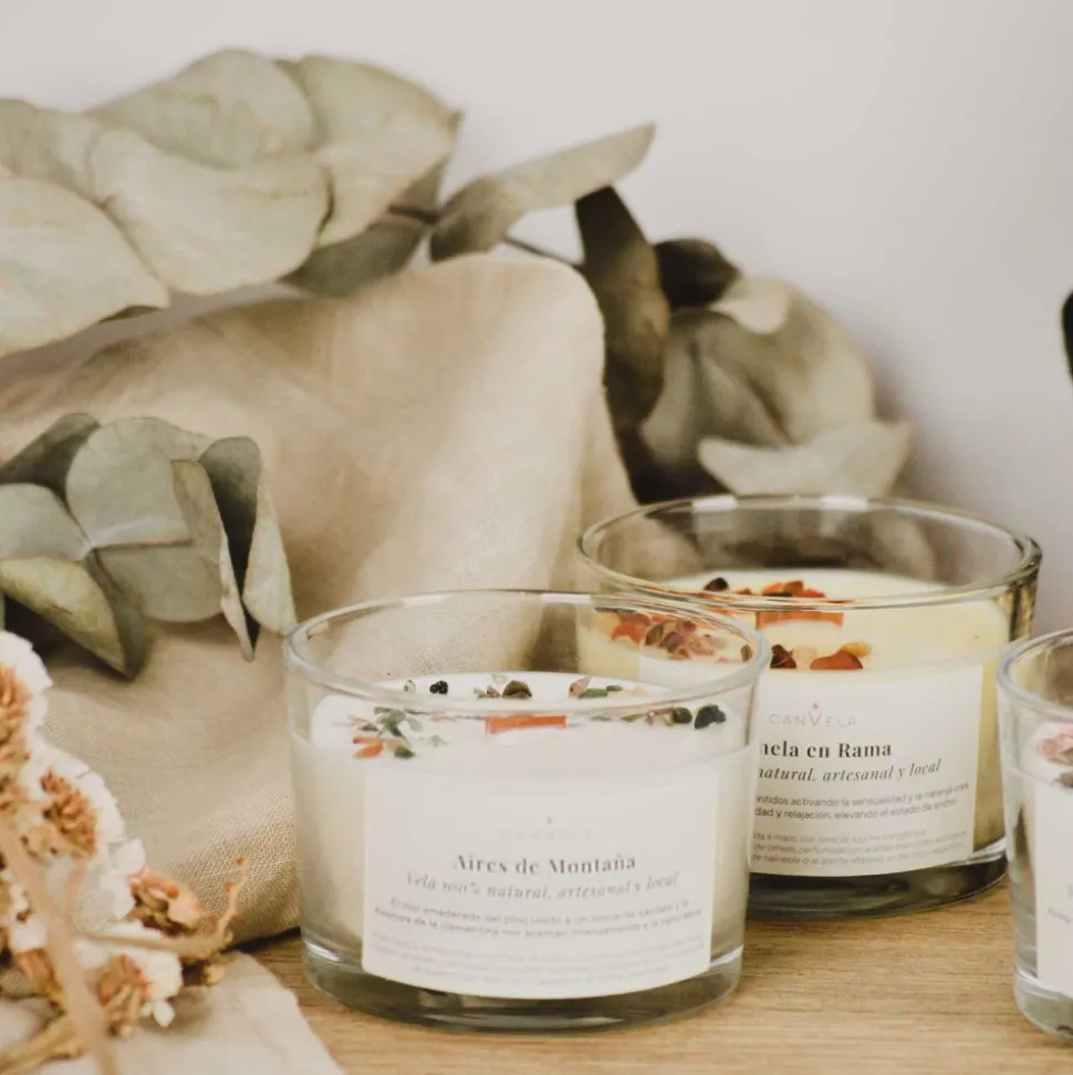 Vela perfumada con aceites esenciales ecológicos, Aires de montaña - CanVela