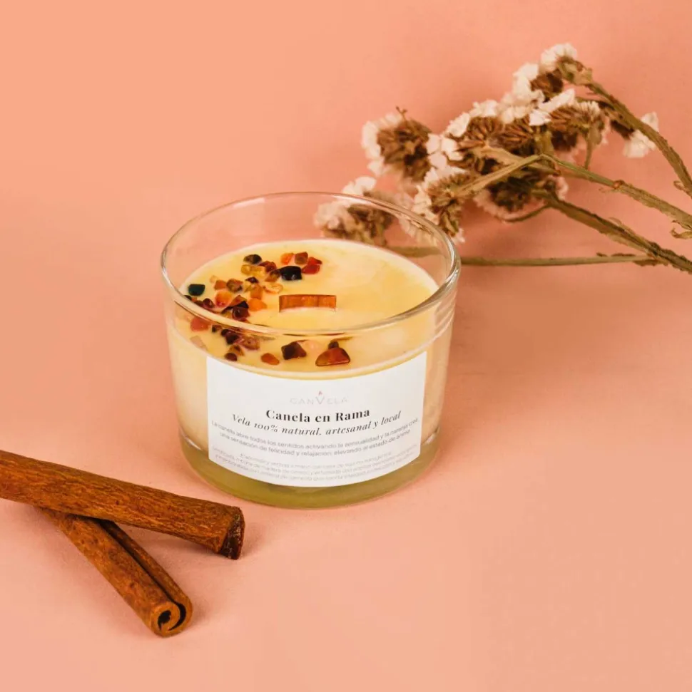 Vela perfumada con aceites esenciales ecológicos, Canela en rama - CanVela