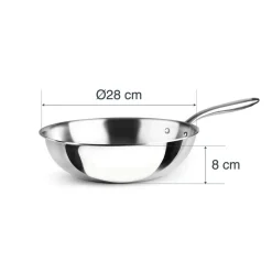 Wok de acero inoxidable, trichef, 28 cm - Lacor